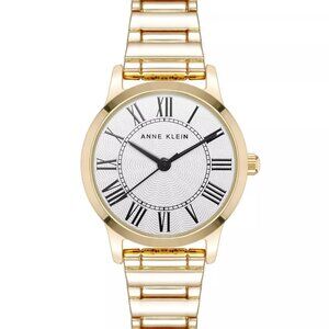 Anne Klein Women's Quartz Signature Round Roman Gold-Tone Alloy Metal Watch